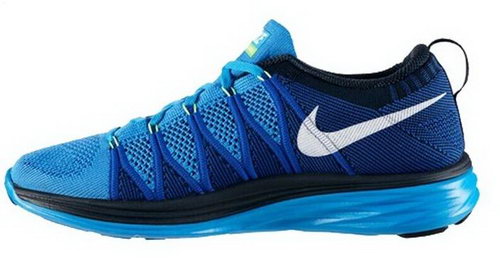 Nike Flyknit Lunar Ii 2 Womens Running Shoes Blue White Factory